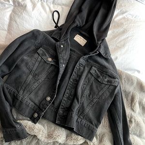 Free People Hooded Jean Jacket